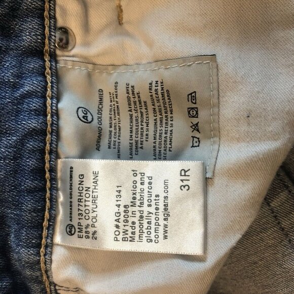 Adriano Goldschmied The Steve Ankle Slim Straight Ankle Jeans Women 31R Raw Hem - Picture 7 of 9